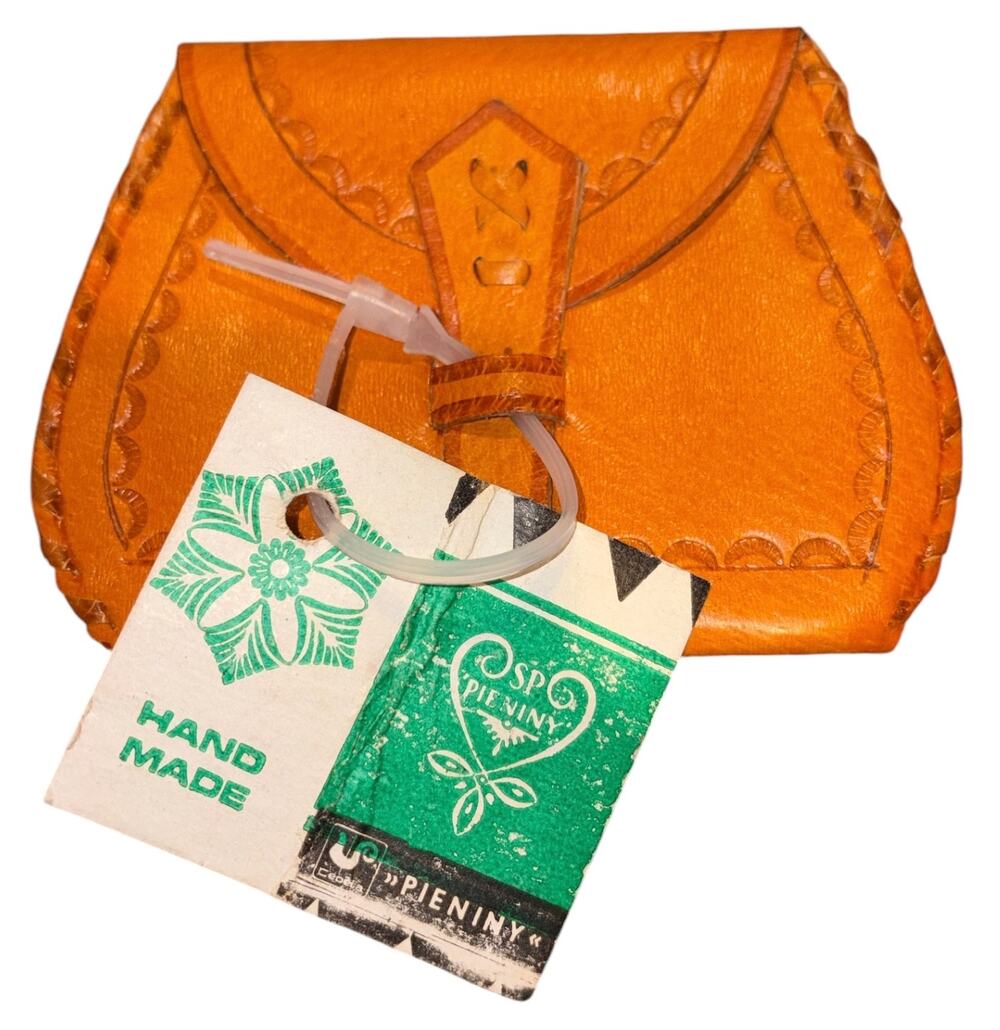 Pieniny 1970s Polish Leather Coin Purse Hand Made Vintage New Deadstock